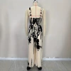 European and American cross-border ethnic style printed, cinched waist jumpsuit with knot design, casual vacation style women's jumpsuit Application Scenario